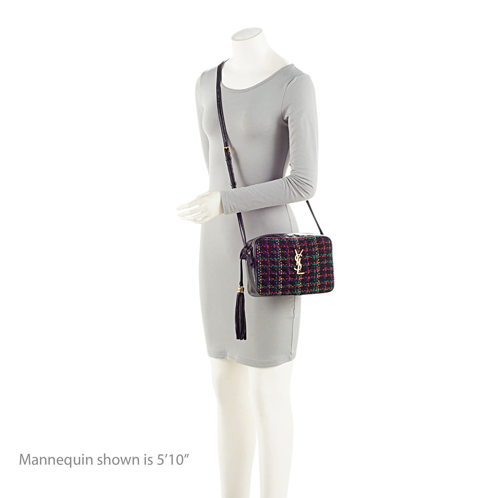 Saint Laurent Tweed Monogram Lou Camera Bag