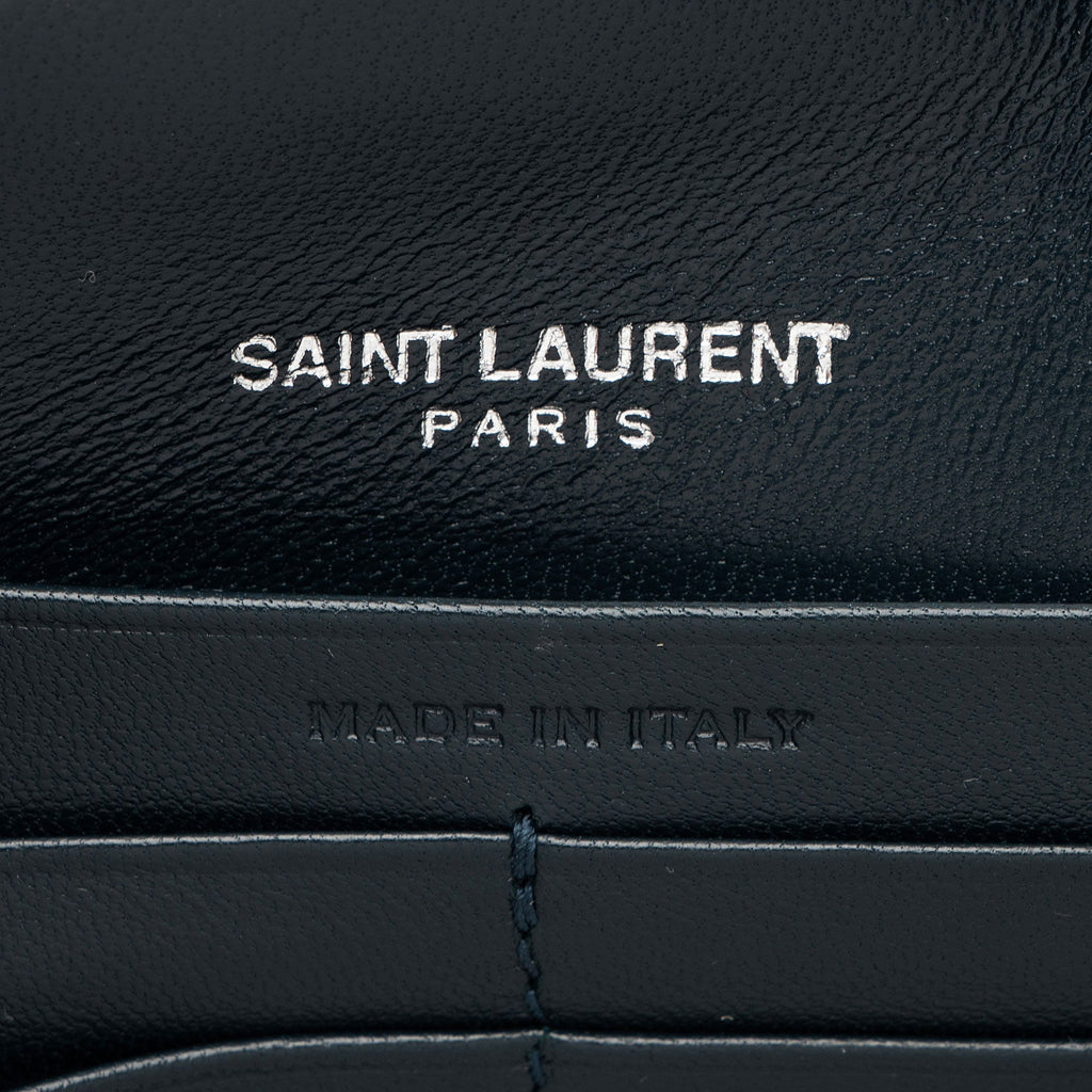 Saint Laurent Velvet Crystal Monogram Kate Tassel Chain Wallet