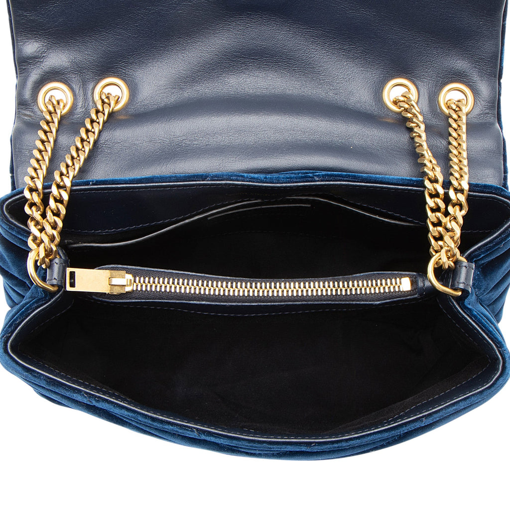Saint Laurent Velvet Monogram LouLou Small Shoulder Bag
