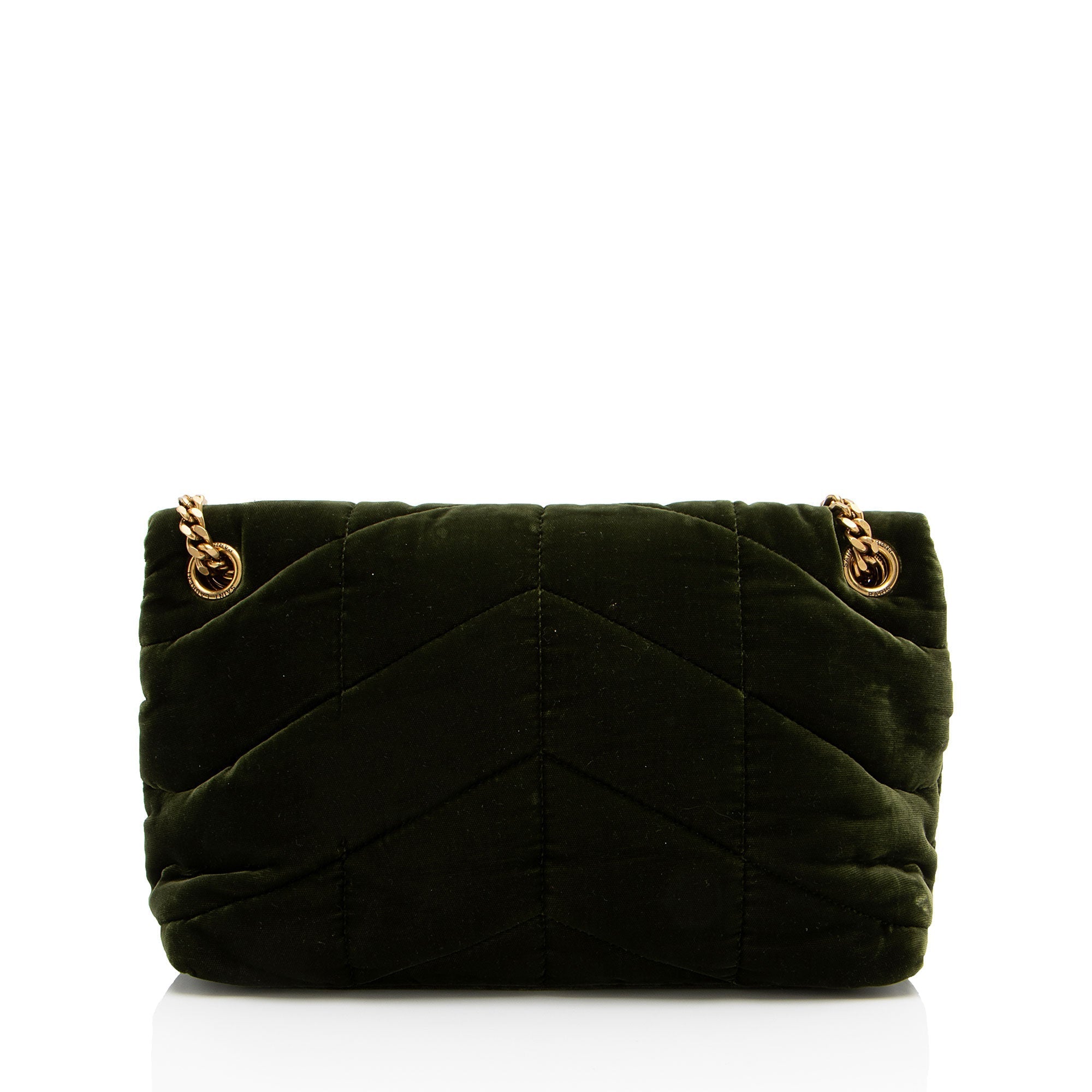 Saint Laurent Velvet Monogram Puffer LouLou Small Shoulder Bag