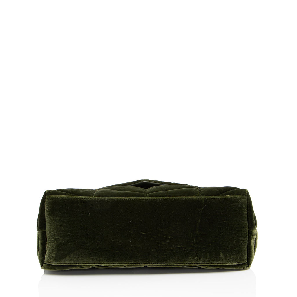 Saint Laurent Velvet Monogram Puffer LouLou Small Shoulder Bag