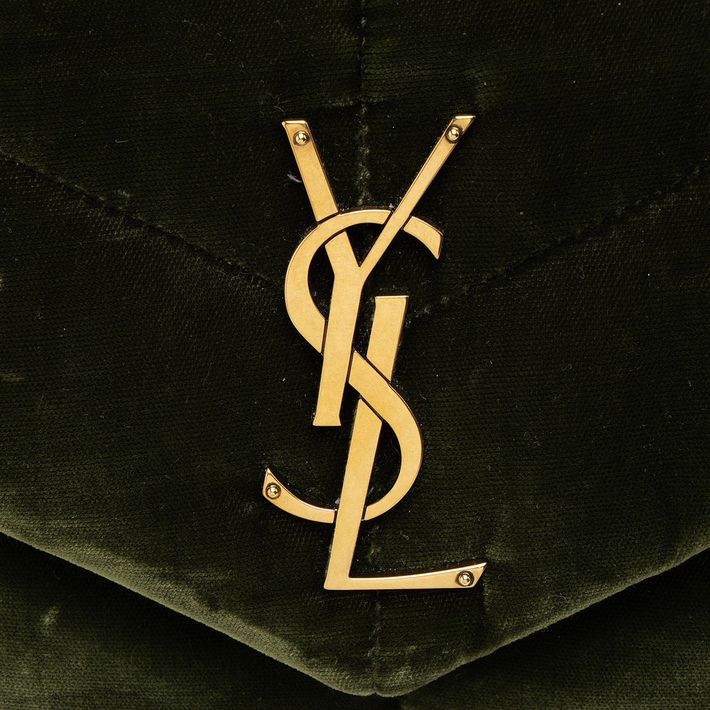 Saint Laurent Velvet Monogram Puffer LouLou Small Shoulder Bag