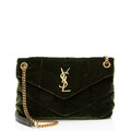 Saint Laurent Velvet Monogram Puffer LouLou Small Shoulder Bag