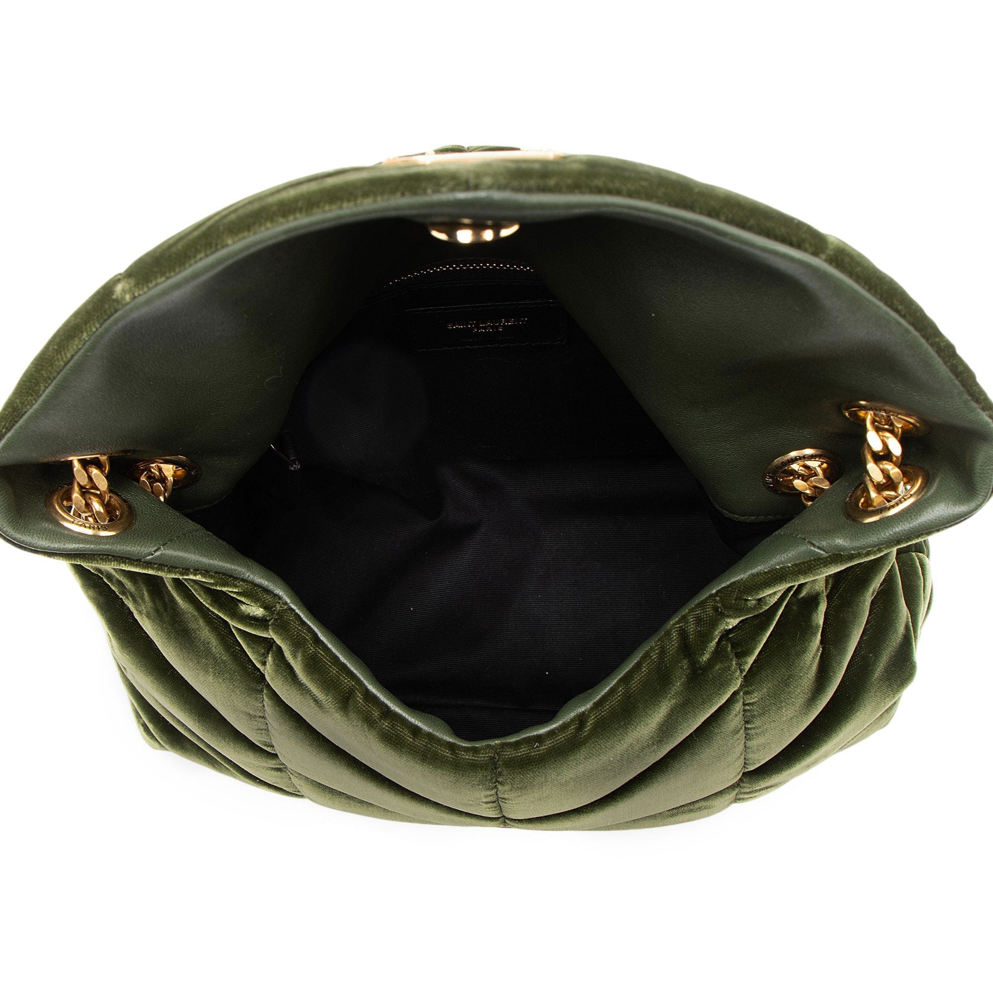 Saint Laurent Velvet Monogram Puffer LouLou Small Shoulder Bag