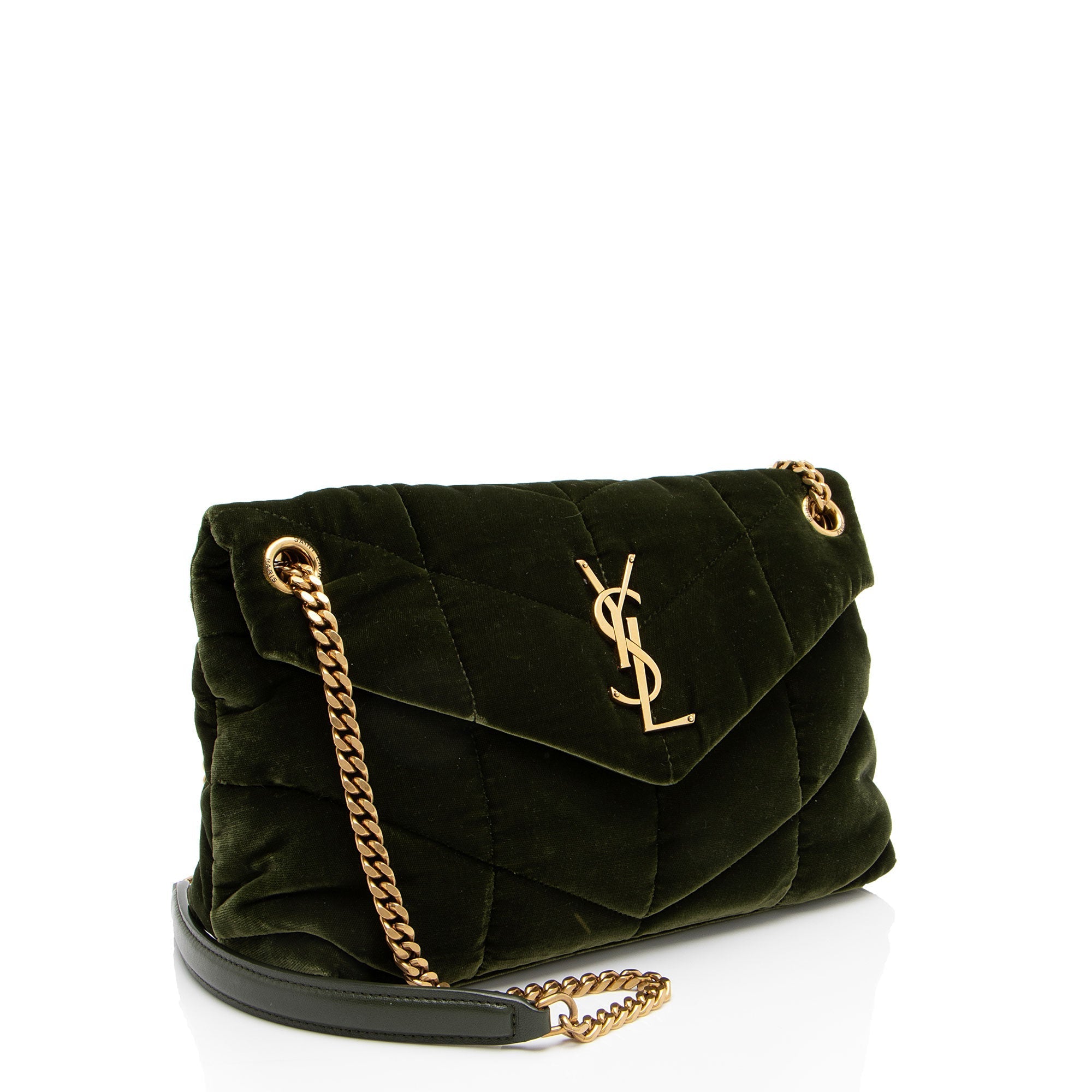 Saint Laurent Velvet Monogram Puffer LouLou Small Shoulder Bag