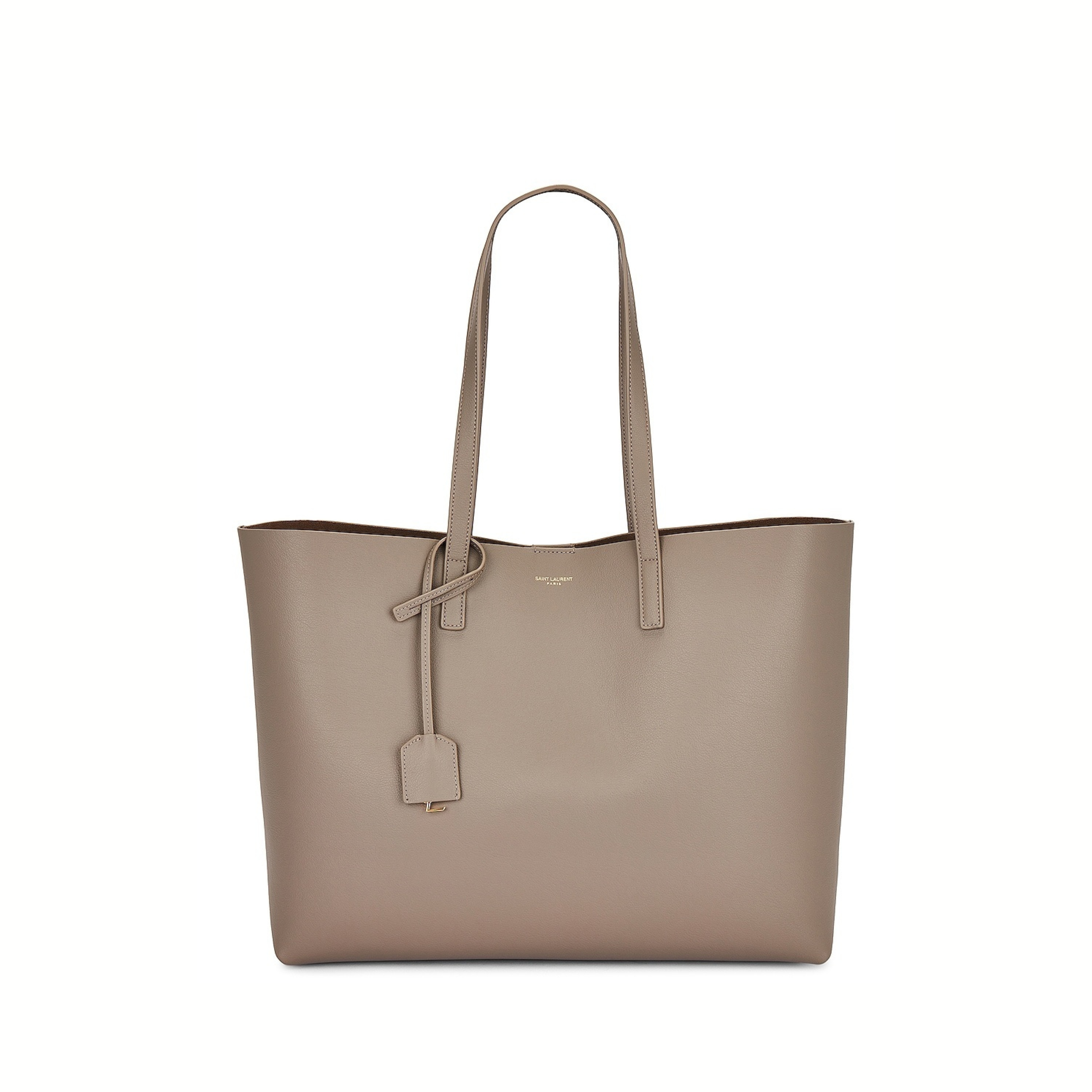 Saint Laurent Large East/West Tote Bag in Brick Leather – Taupe