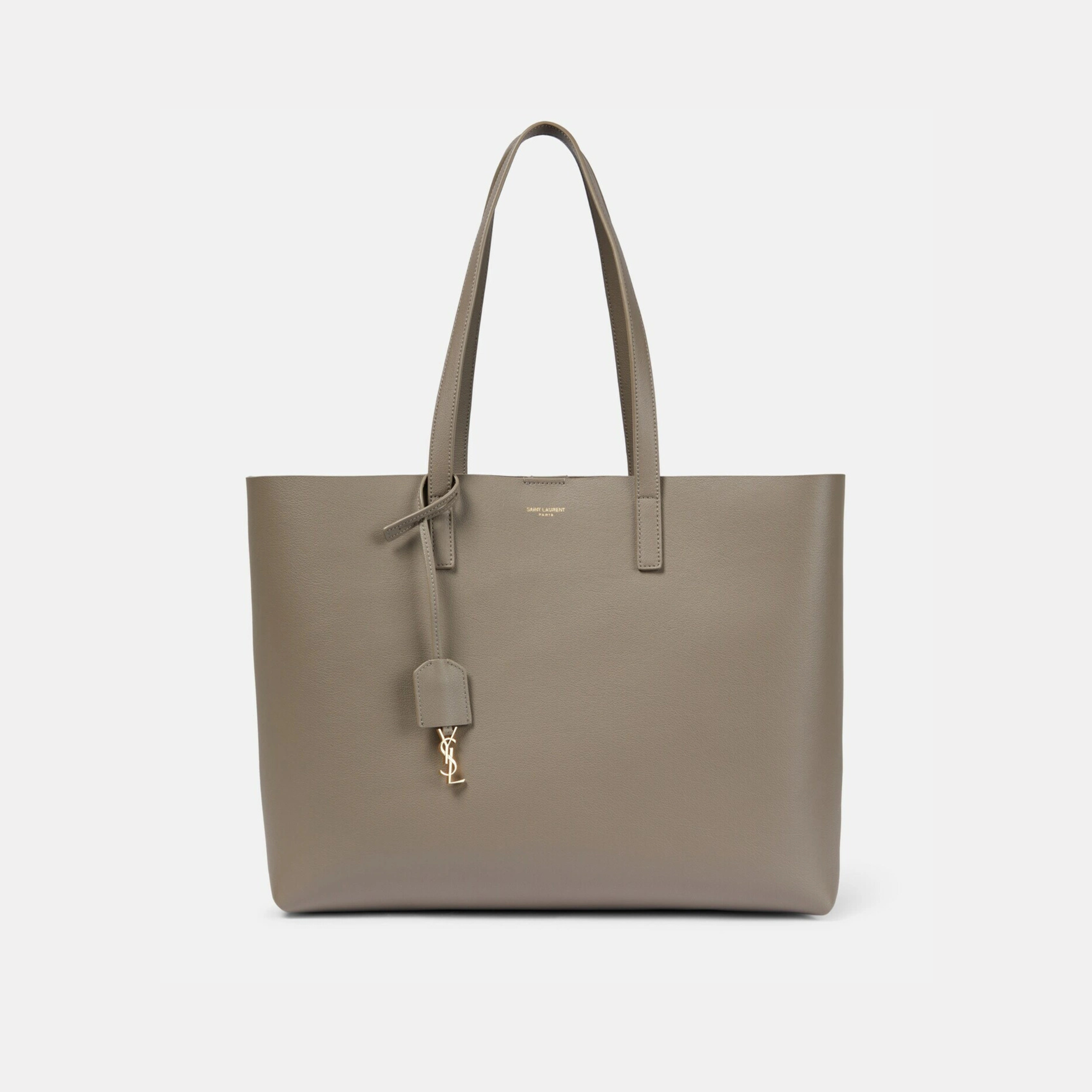 Saint Laurent Large East/West Tote Bag in Brick Leather – Taupe