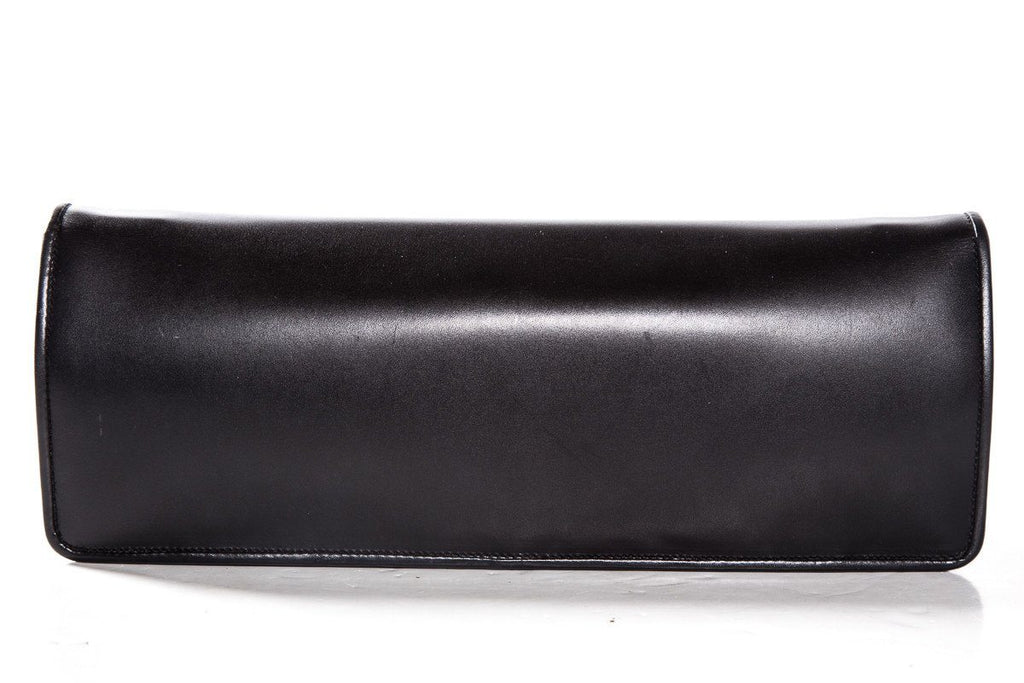 SaLouis Vuittonatore Ferragamo Black Leather Magnetic Closure Clutch