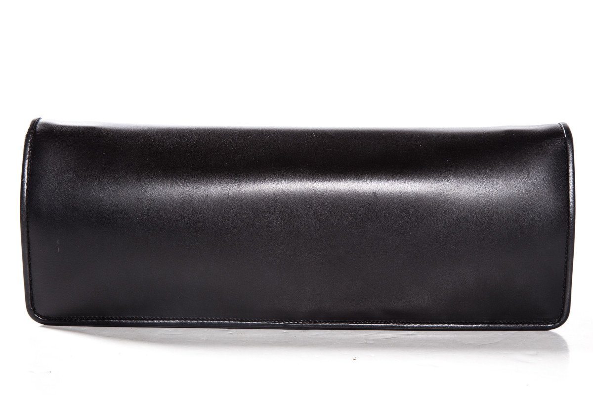 SaLouis Vuittonatore Ferragamo Black Leather Magnetic Closure Clutch