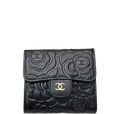 Chanel CHL SMALL FLORAL WALLET BLACK 11.5CM
