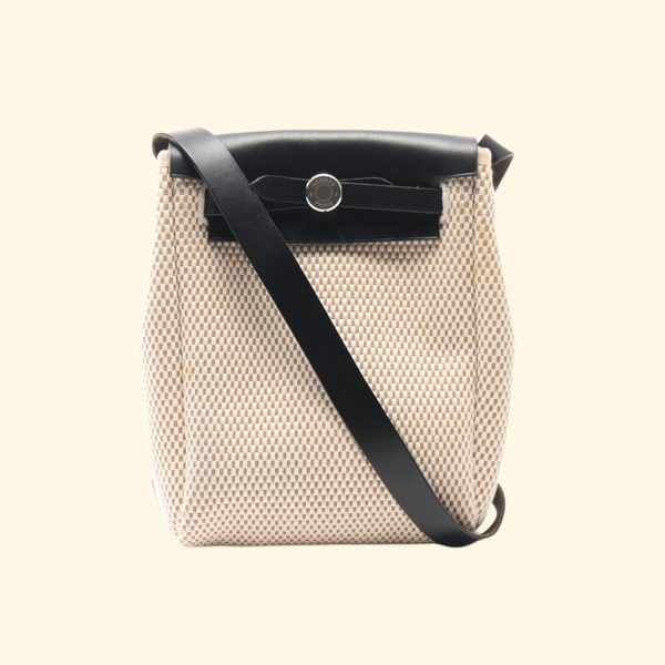 Hermès Yale Bag Tpm Shoulder Bag Toile Gm Leather Ivory Black