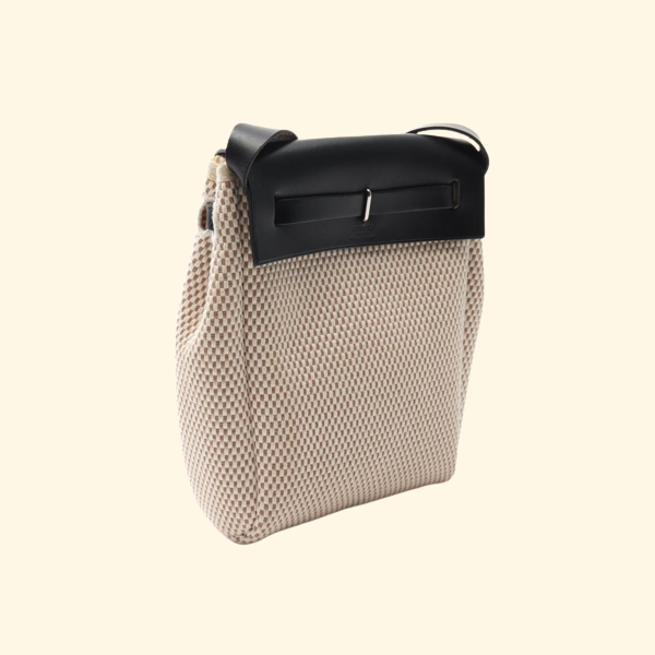 Hermès Yale Bag Tpm Shoulder Bag Toile Gm Leather Ivory Black