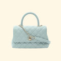 Chanel Top Handle Flap Matelasse Handbag