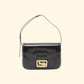 Celineline Shoulder Bag Leather Black Carriage Fittings