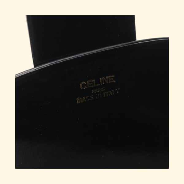 Celineline Shoulder Bag Leather Black Carriage Fittings