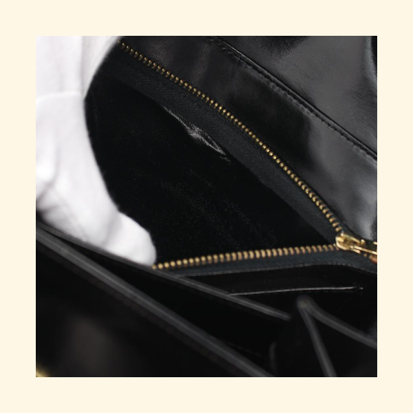 Celineline Shoulder Bag Leather Black Carriage Fittings