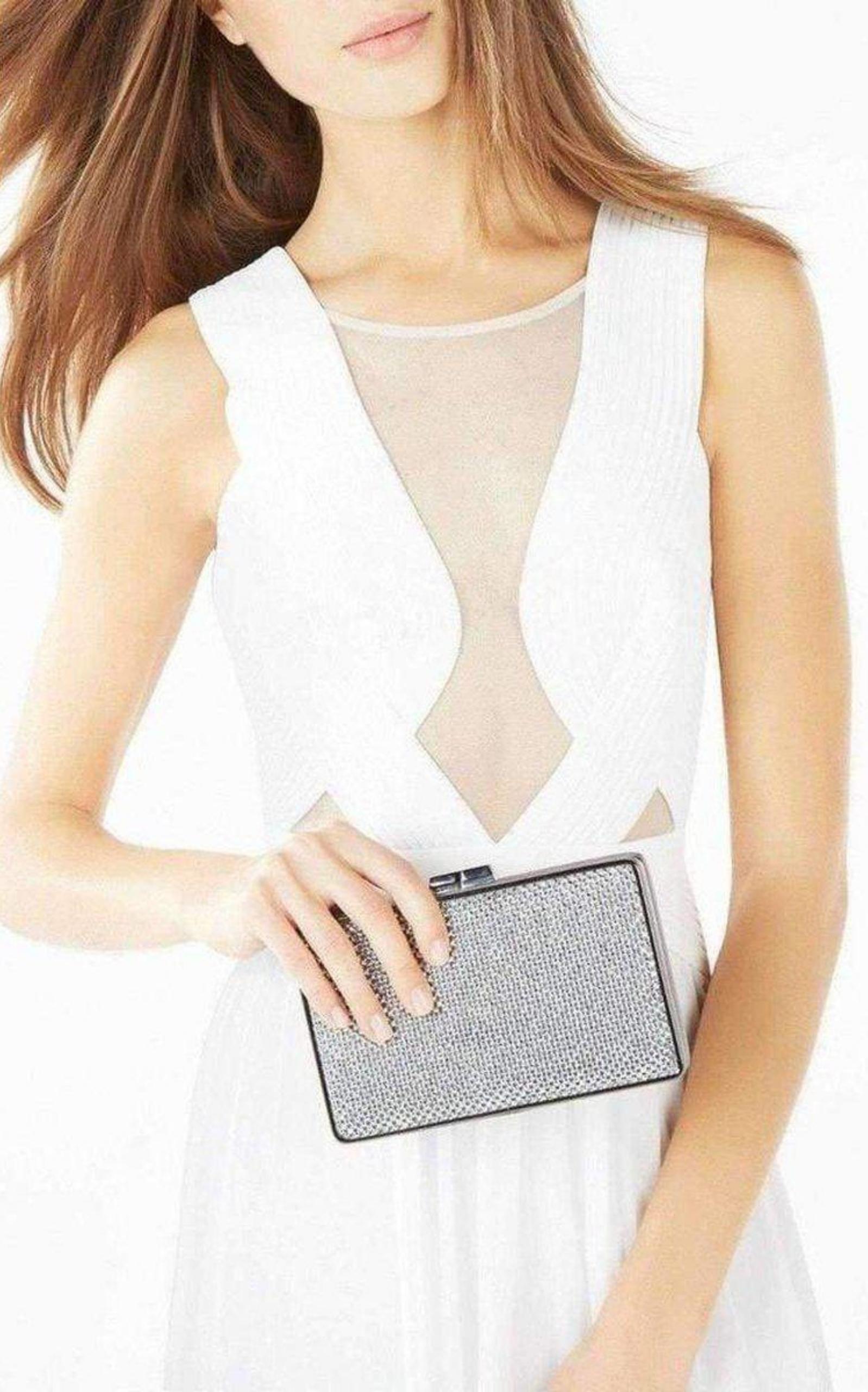 Sonia SiLouis Vuittoner Crystal Mesh Satin Frame Clutch