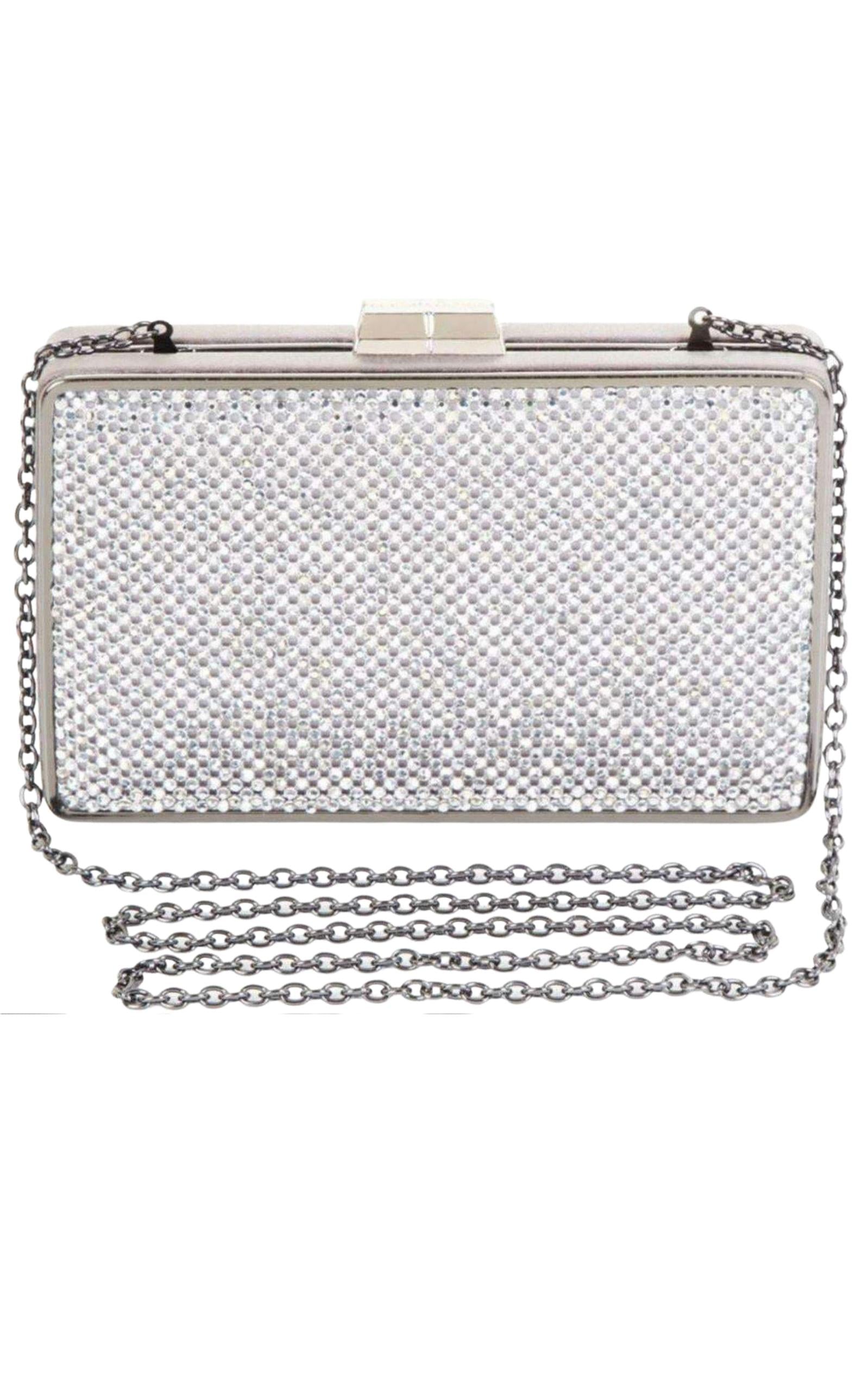 Sonia SiLouis Vuittoner Crystal Mesh Satin Frame Clutch