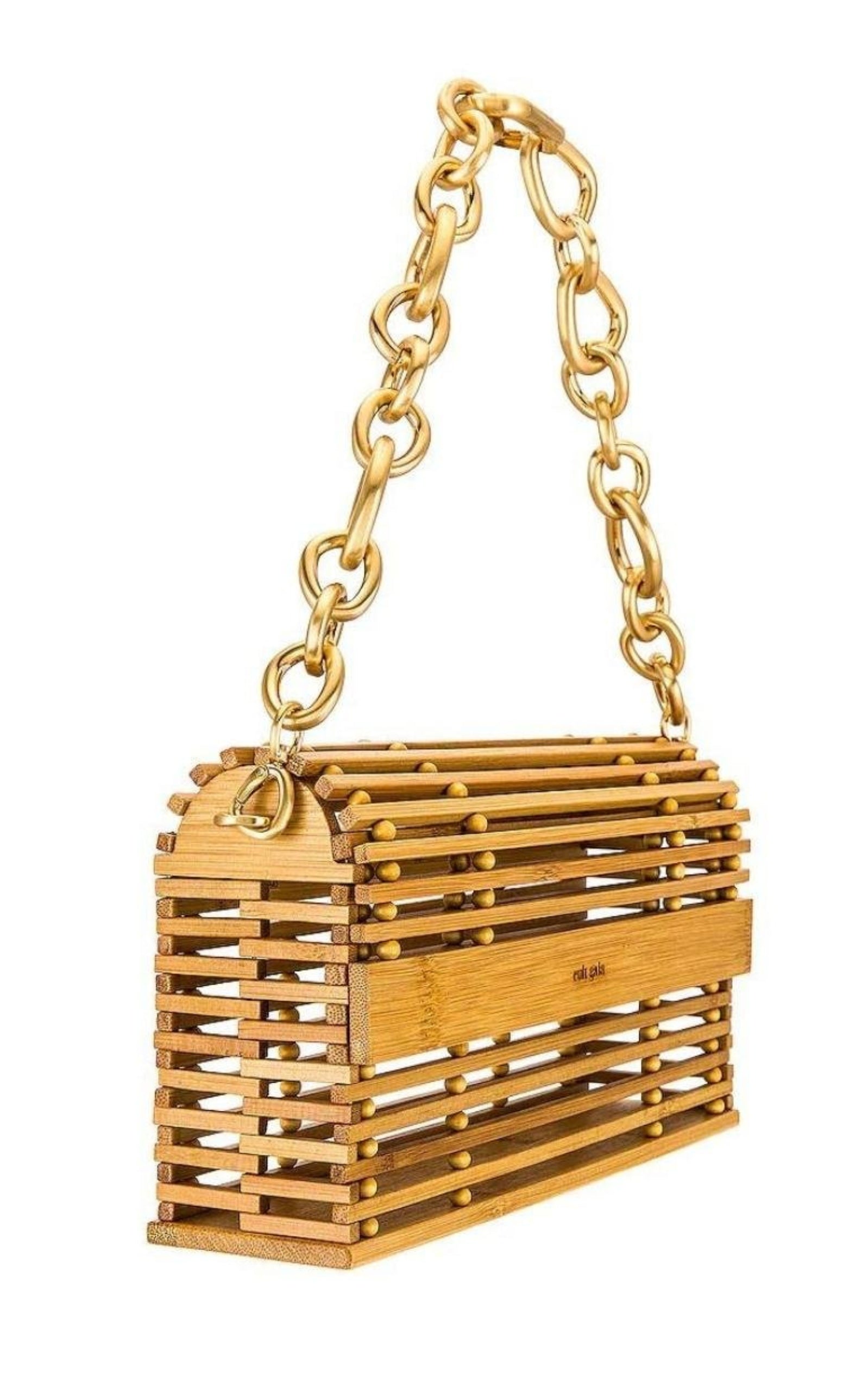 SyLouis Vuittona Caged Bamboo Shoulder Bag