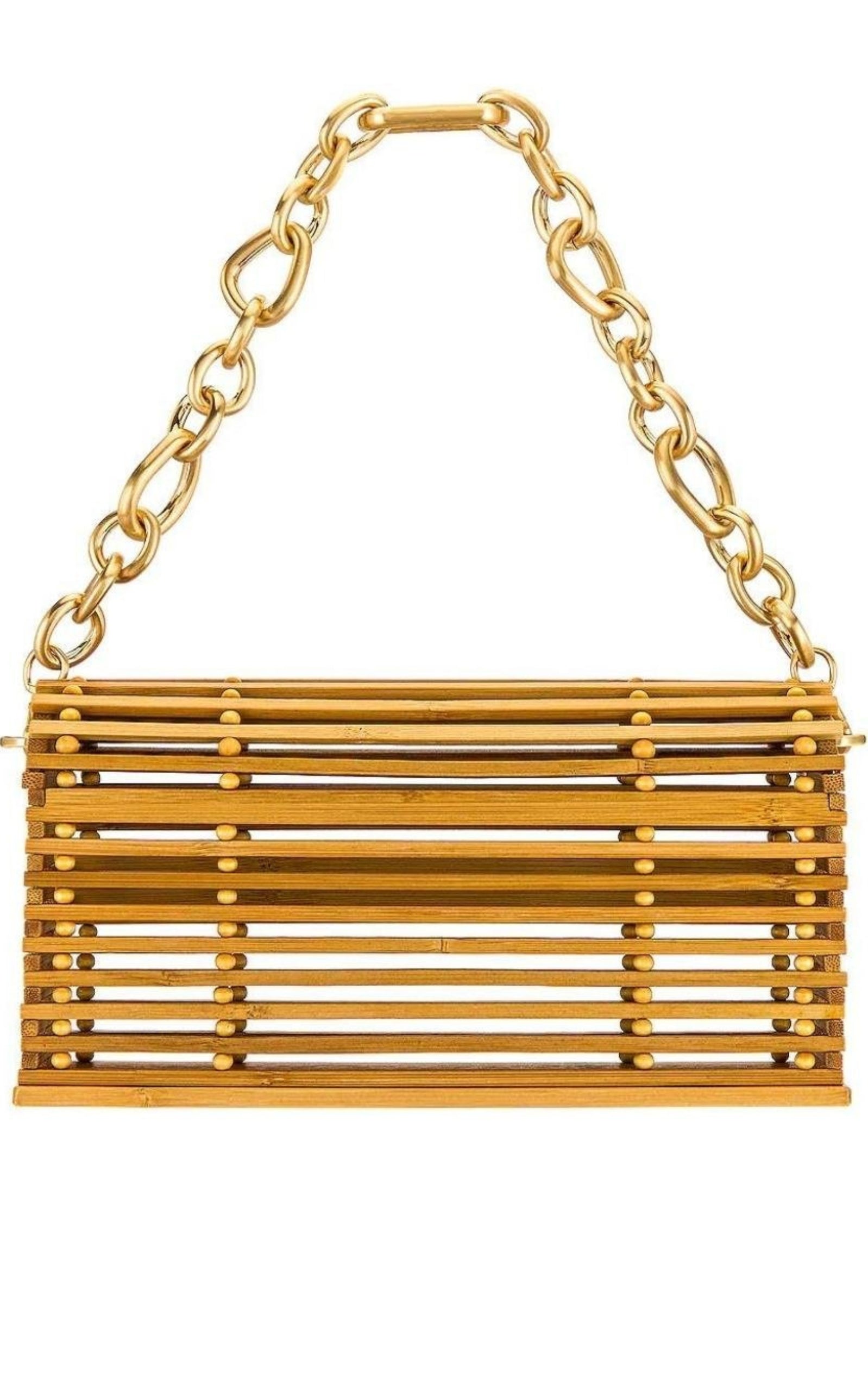 SyLouis Vuittona Caged Bamboo Shoulder Bag