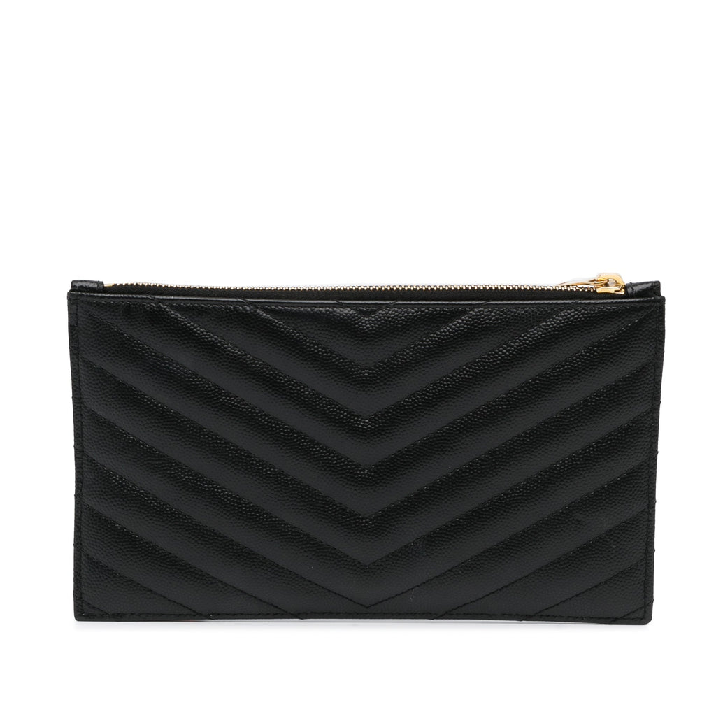 Yves Saint Laurent Clutch Black Quilted Leather