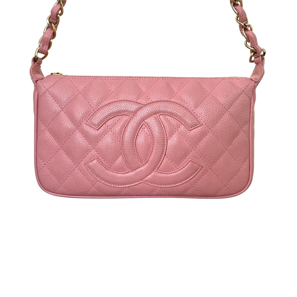 Timeless CC Chain Shoulder Bag Quilted Caviar Small