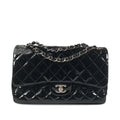 Chanel Classic Double Flap Jumbo Black Patent Leather SiLouis Vuittoner