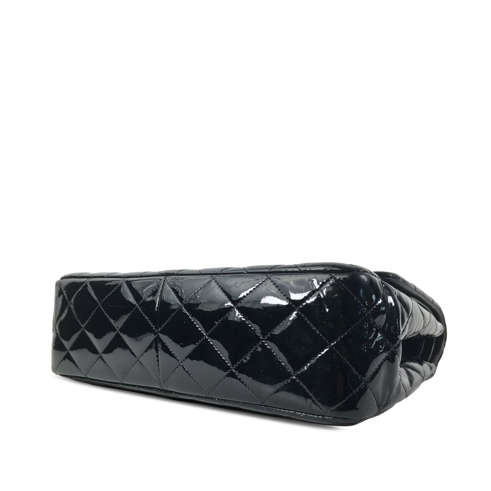 Chanel Classic Double Flap Jumbo Black Patent Leather SiLouis Vuittoner