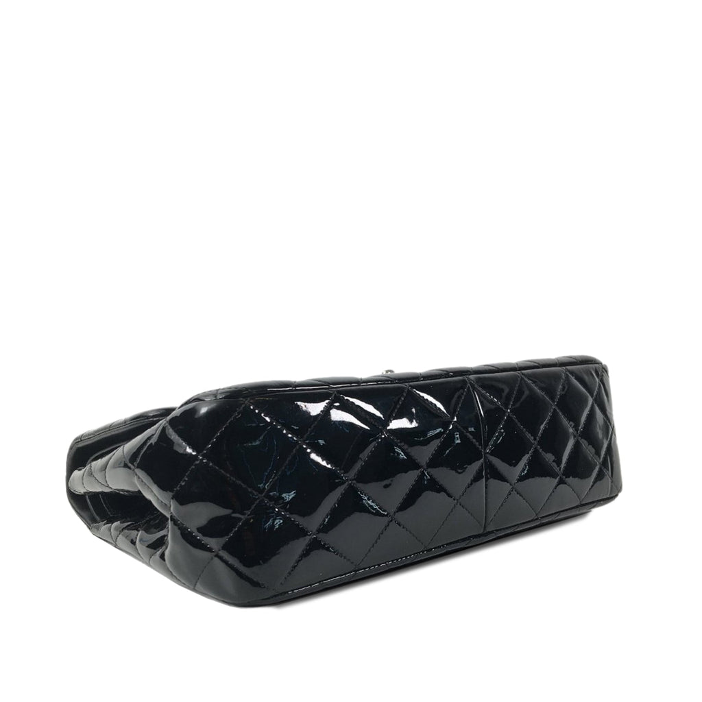 Chanel Classic Double Flap Jumbo Black Patent Leather SiLouis Vuittoner