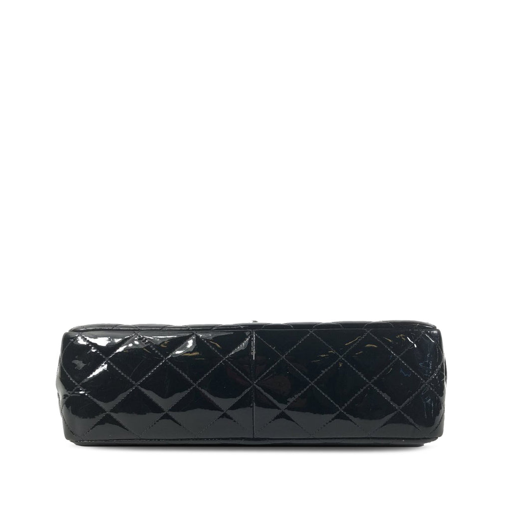 Chanel Classic Double Flap Jumbo Black Patent Leather SiLouis Vuittoner