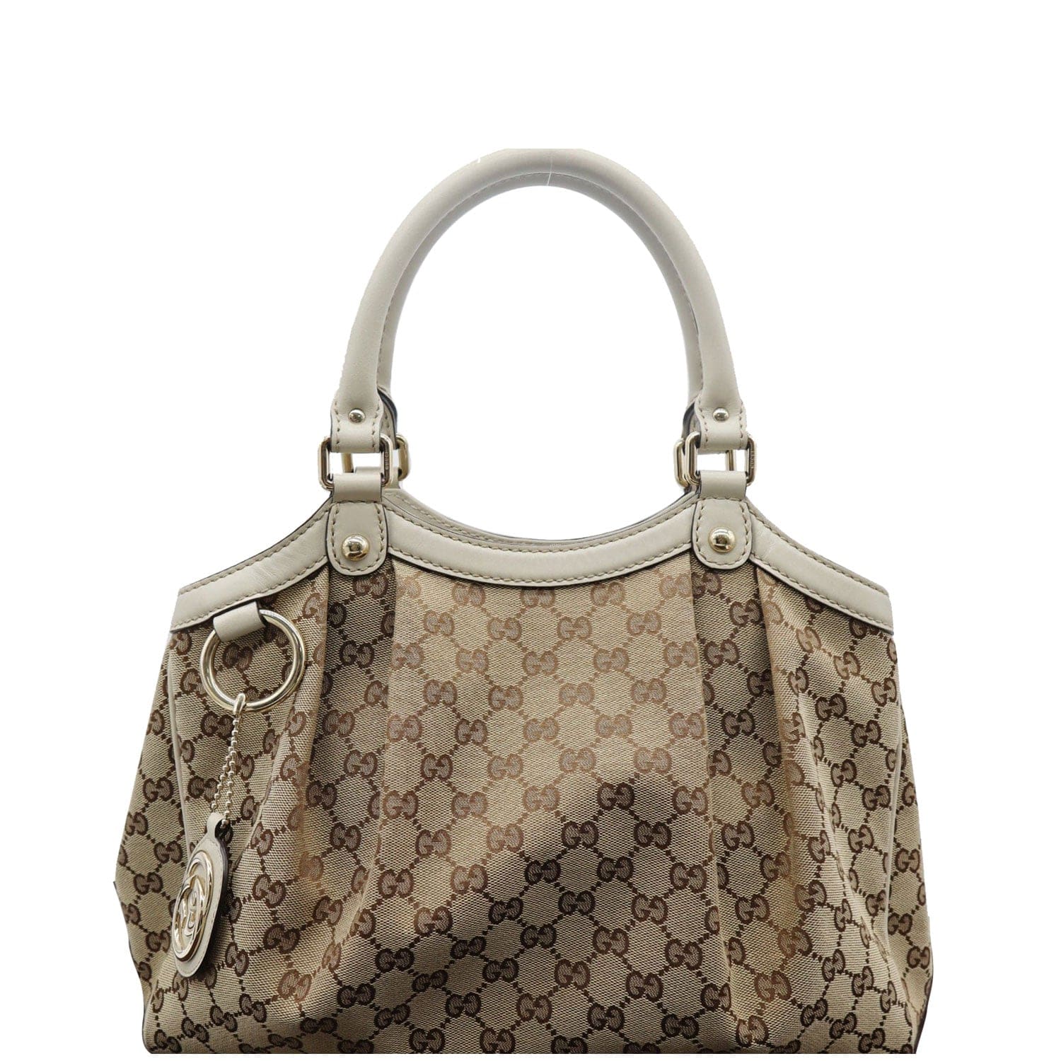 GUCCI Sukey Medium Gucci Canvas Tote Bag Beige 211944