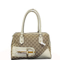 GUCCI Hasler Gucci Monogram Canvas Shoulder Bag