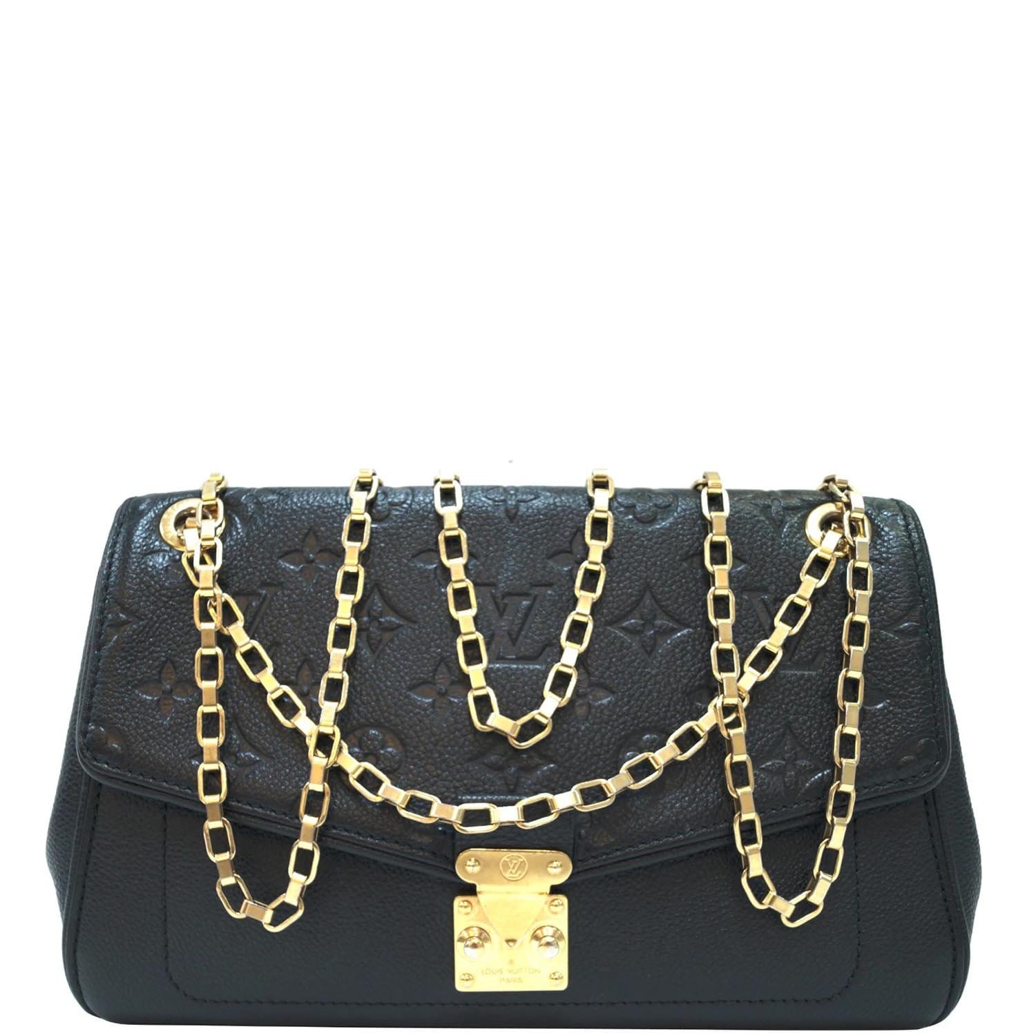 LOUIS VUITTON Black Monogram Empreinte Leather St Germain Bag