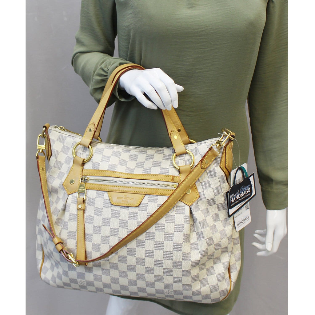 LOUIS VUITTON Evora MM Damier Azur Tote Shoulder Bag