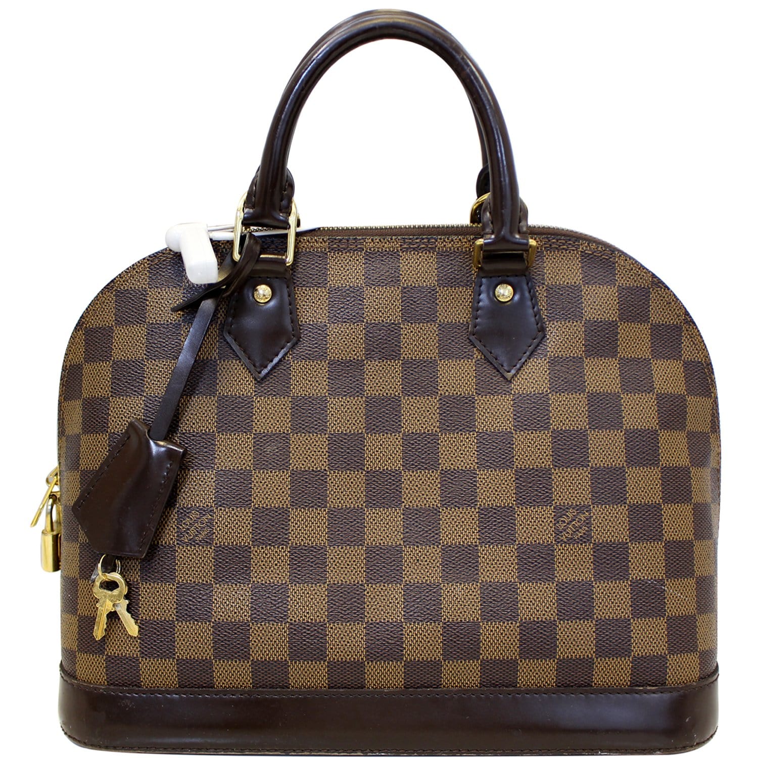 LOUIS VUITTON Alma Damier Ebene Handbag Brown