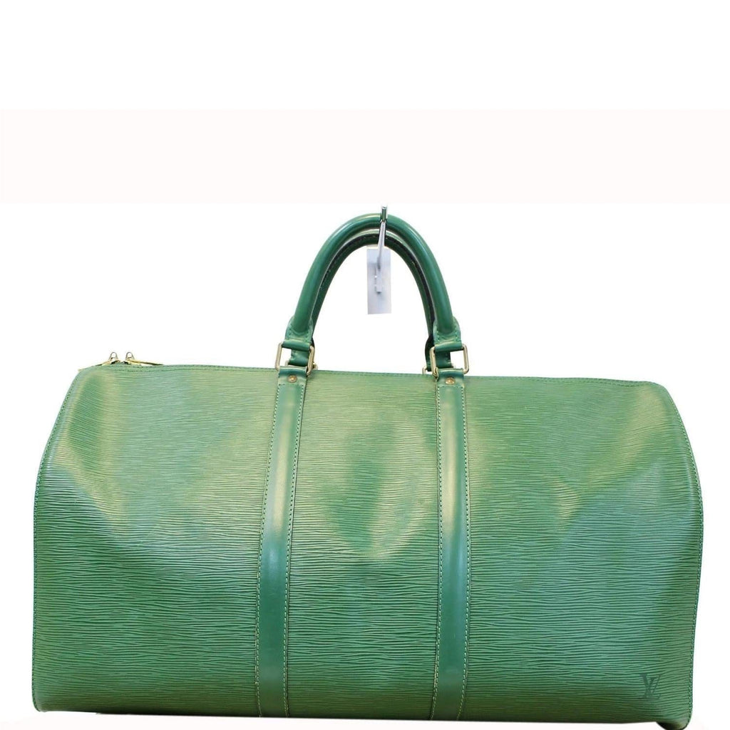 LOUIS VUITTON Epi Leather Green Keepall 50 Boston Satchel Bag