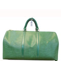 LOUIS VUITTON Epi Leather Green Keepall 50 Boston Satchel Bag