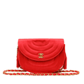 Chanel Red Satin Vintage Evening Crossbody Bag