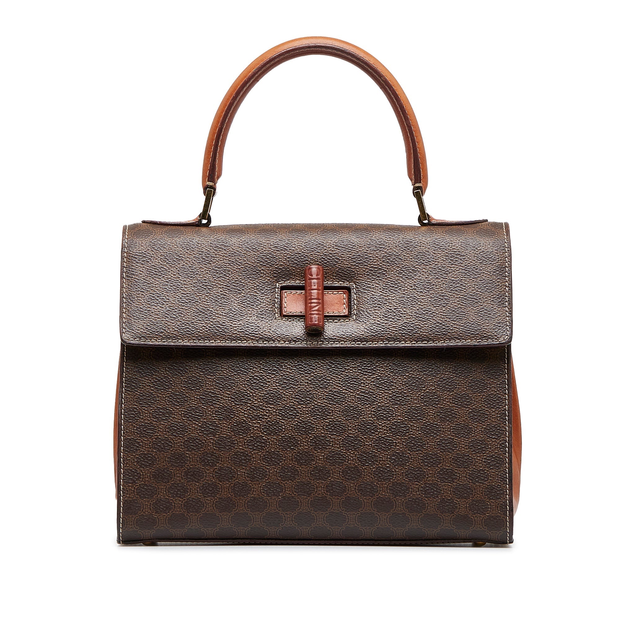 Celineline Shoulder Bag Brown Macadam Canvas