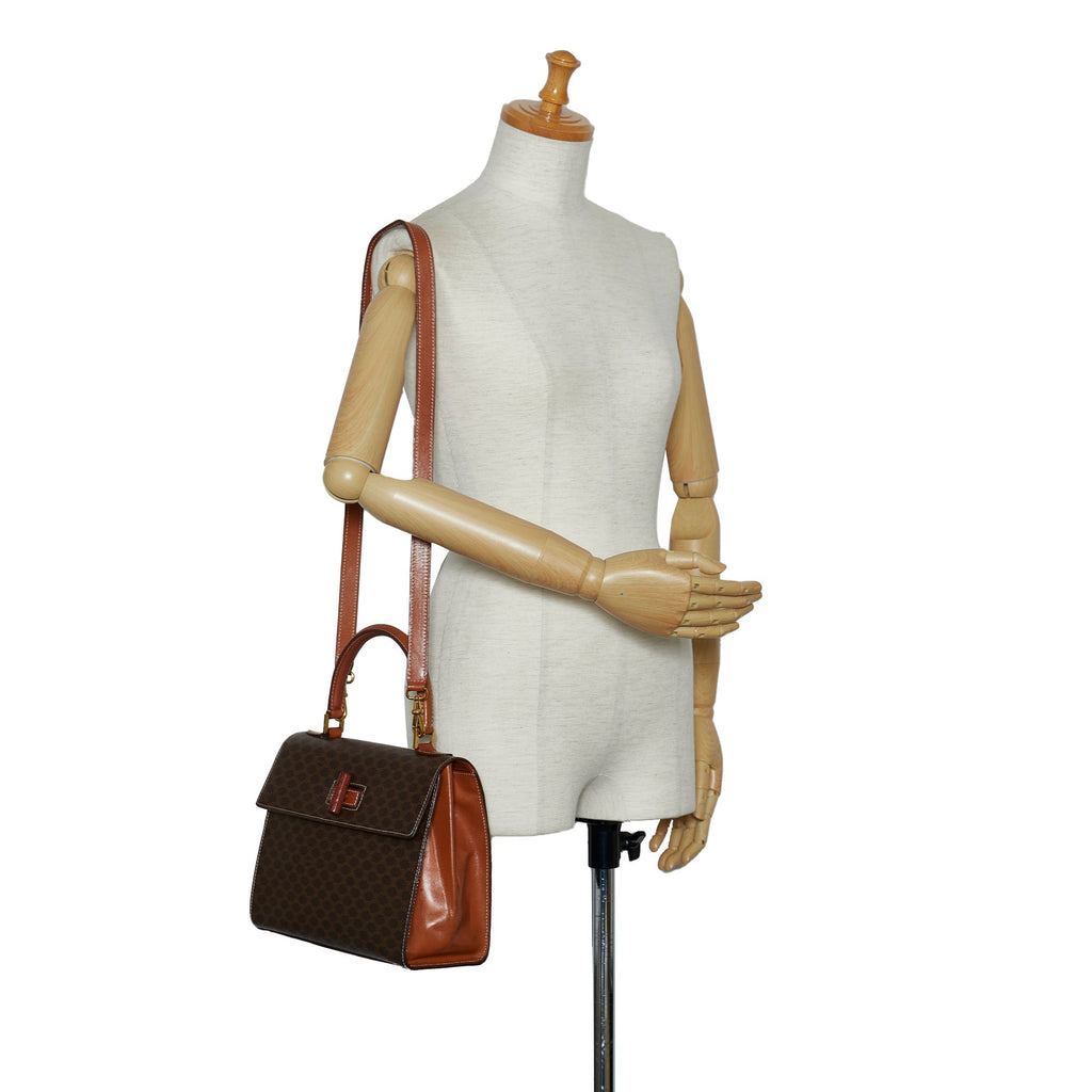 Celineline Shoulder Bag Brown Macadam Canvas
