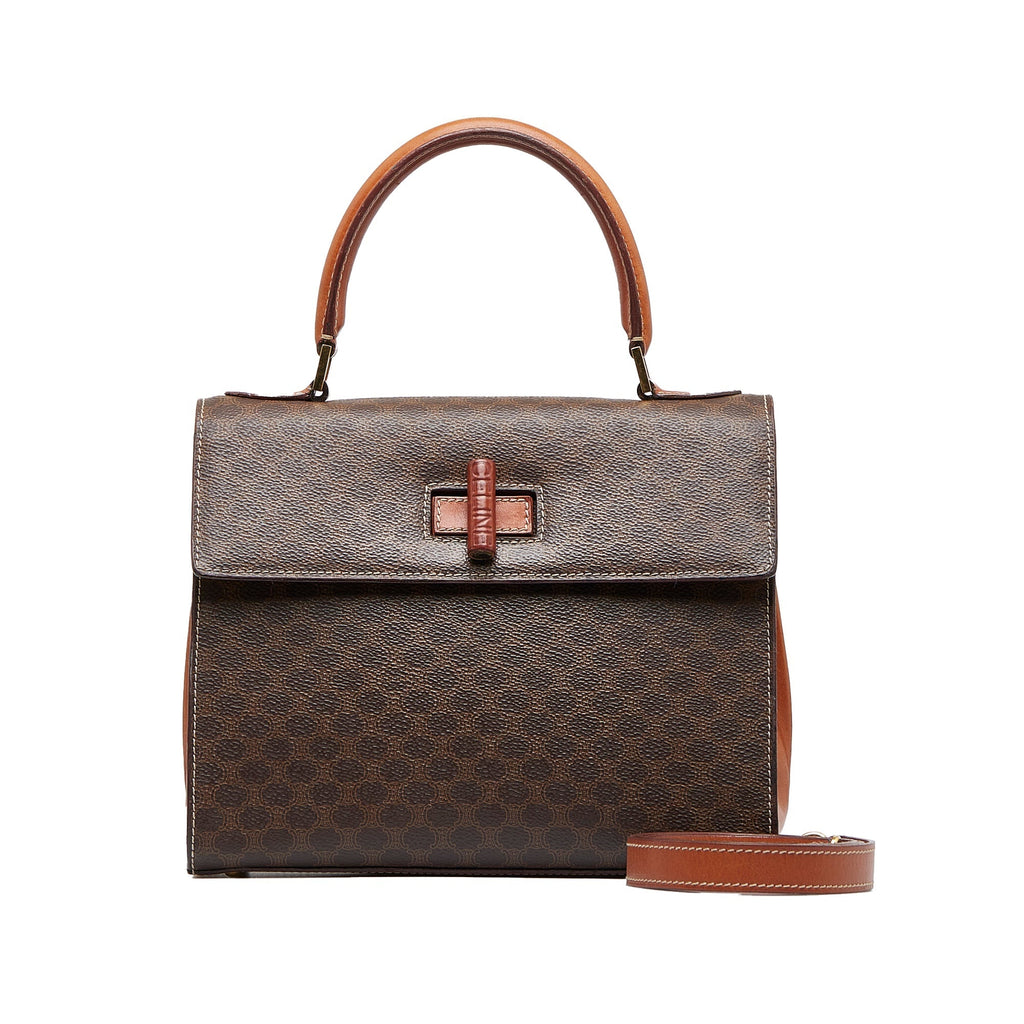 Celineline Shoulder Bag Brown Macadam Canvas