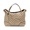 Gucci Bree Shoulder Bag Brown Guccisima Embossed Leather