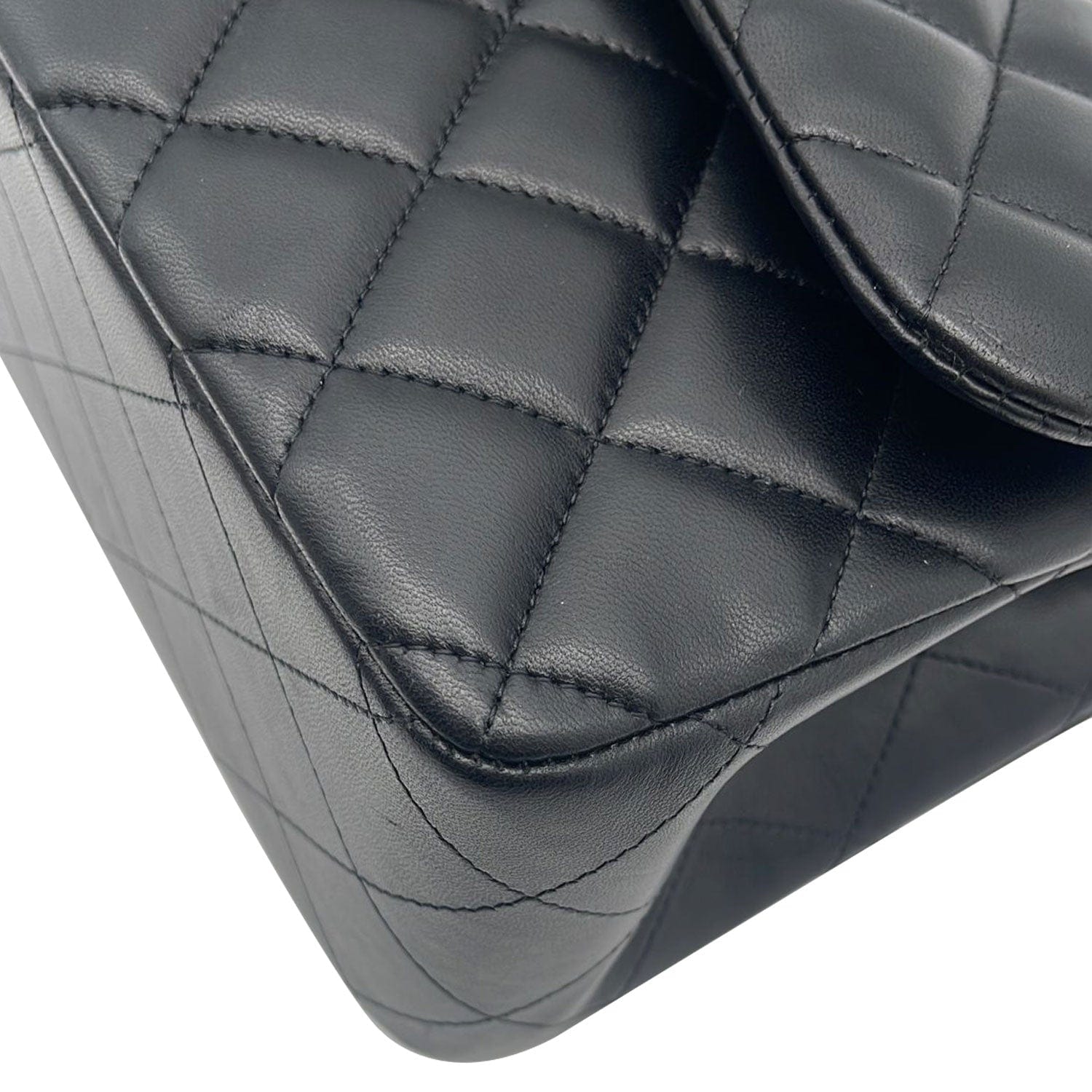 Chanel Classic Jumbo Double Flap  Leather Shoulder Bag Black
