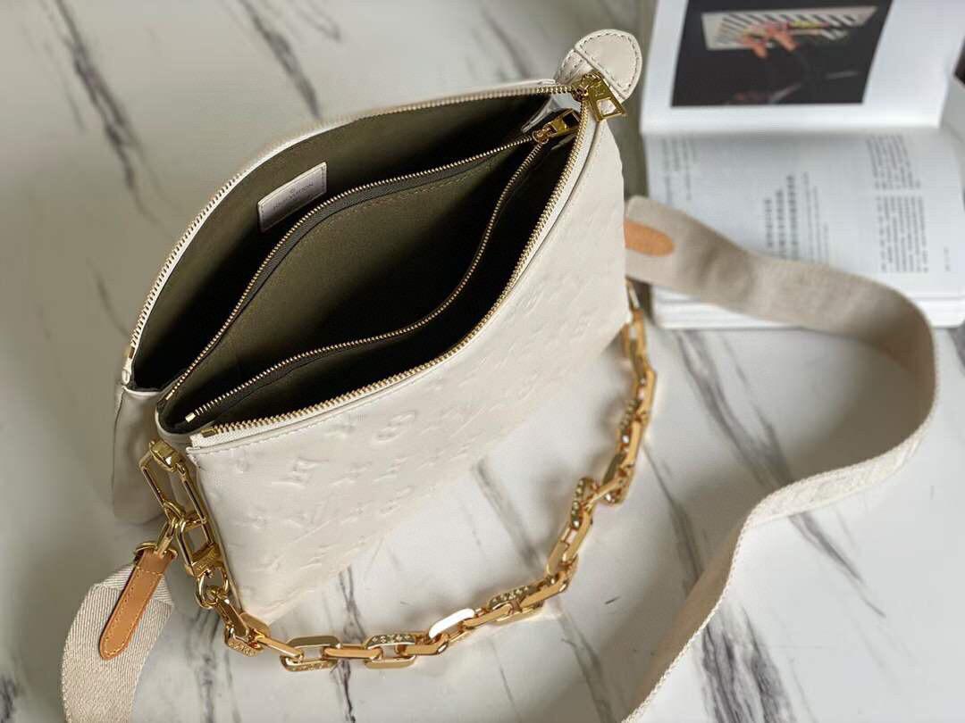 Louis Vuitton Coussin PM Monogram-Embossed Puffy Cream For Women,  Shoulder And Crossbody Bags 10.2in/26cm Louis Vuitton M57793