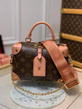 Louis Vuitton Petite Malle Souple Monogram Canvas Pink For Women, Women’s Handbags, Shoulder And Crossbody Bags 7.9in/20cm Louis Vuitton M45531