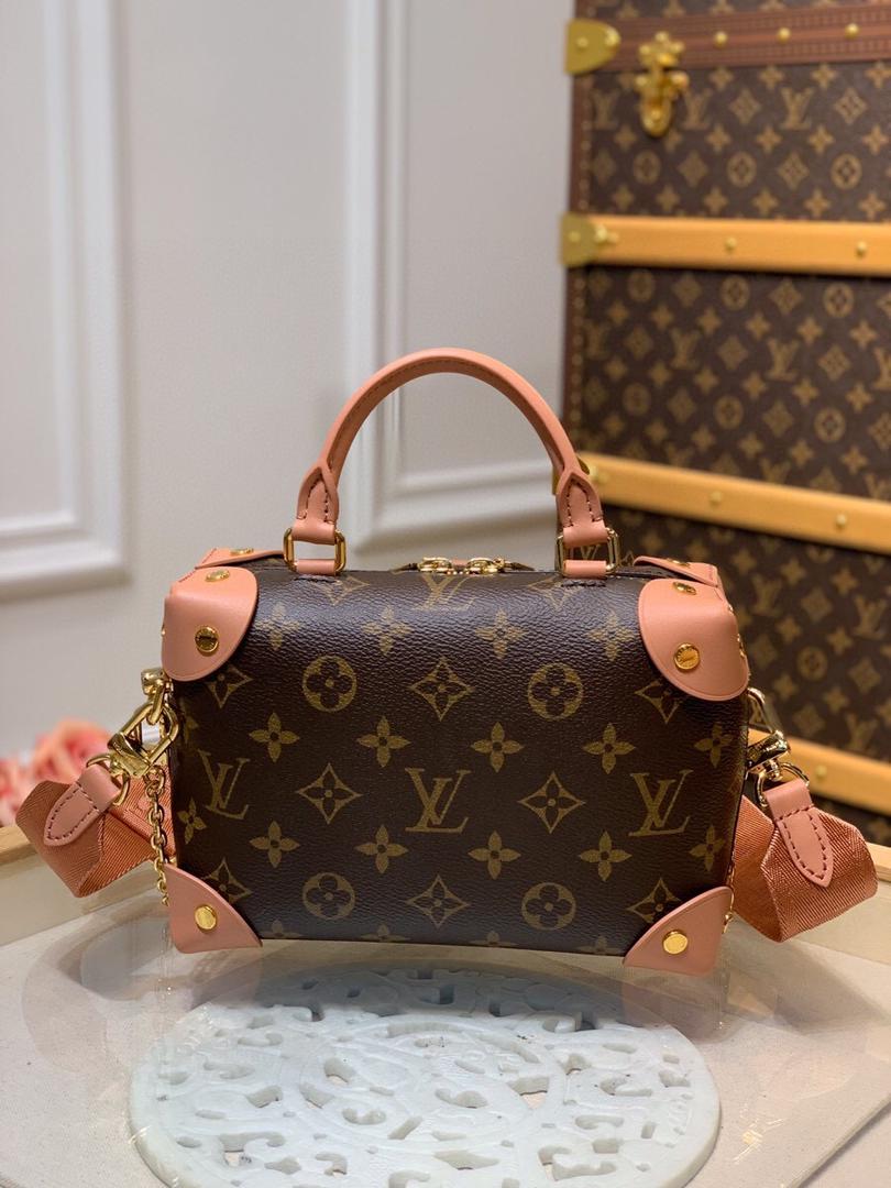 Louis Vuitton Petite Malle Souple Monogram Canvas Pink For Women, Women’s Handbags, Shoulder And Crossbody Bags 7.9in/20cm Louis Vuitton M45531