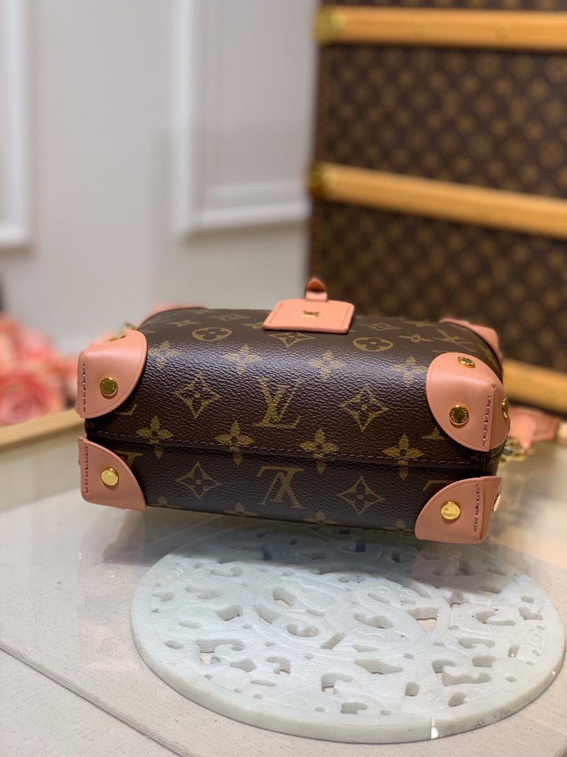 Louis Vuitton Petite Malle Souple Monogram Canvas Pink For Women, Women’s Handbags, Shoulder And Crossbody Bags 7.9in/20cm Louis Vuitton M45531