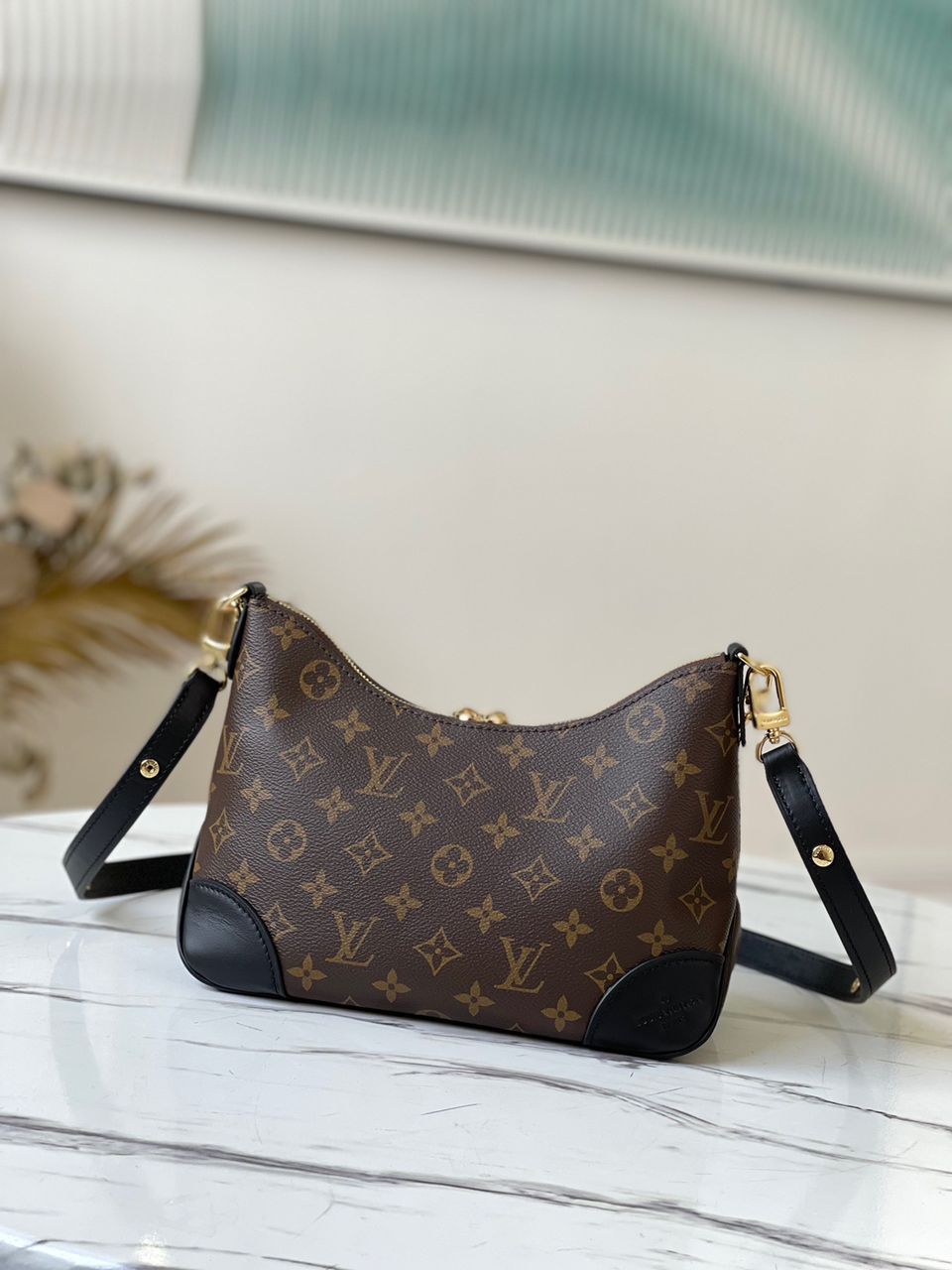 Louis Vuitton Boulogne Monogram Canvas Black For Women,  Shoulder Bags 11.4in/29cm Louis Vuitton M45831