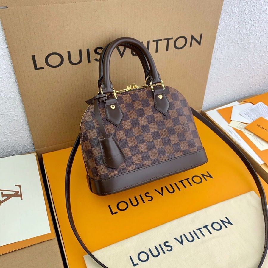 Louis Vuitton Alma Damier Ebene Canvas For Women, WomenÃƒÂ¢Ã¢â€šÂ¬Ã¢â€žÂ¢s Handbags, Shoulder And Crossbody Bags 9.3in/23.5cm Louis Vuitton N41221