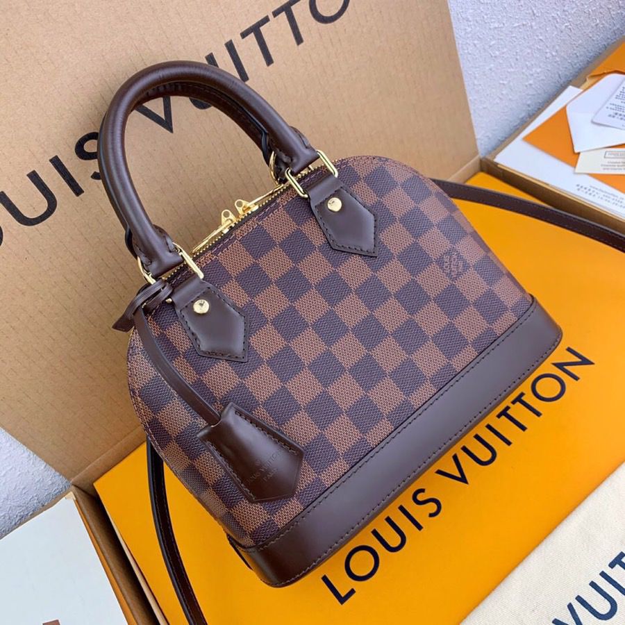Louis Vuitton Alma Damier Ebene Canvas For Women, WomenÃƒÂ¢Ã¢â€šÂ¬Ã¢â€žÂ¢s Handbags, Shoulder And Crossbody Bags 9.3in/23.5cm Louis Vuitton N41221